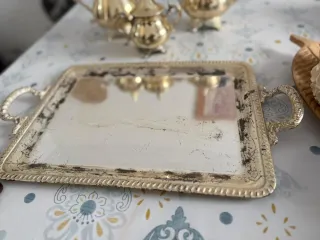 Juego té/café antiguo con bandeja regalo bandeja