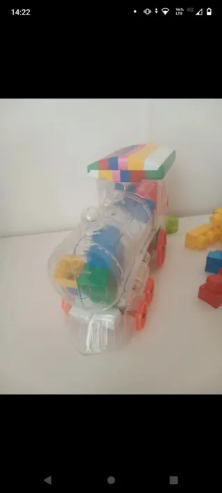 Lotto di 2 treno mattoncini e sacca mattoncini