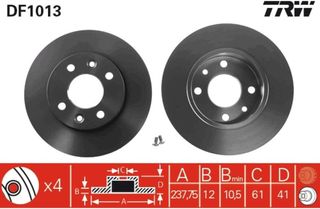 TRW Automotive AfterMarket DF1013 disco de freno