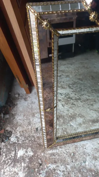 Espejo Veneciano Madera y Cristal