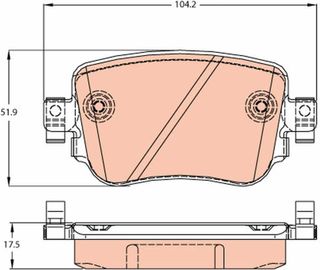 TRW GDB2042 Pastillas de Freno Juego de 4 para Sea