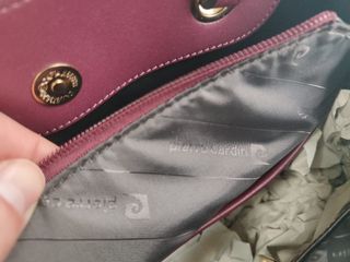 Bolso Pierre Cardin Piel Burdeos Nuevo