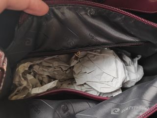 Bolso Pierre Cardin Piel Burdeos Nuevo