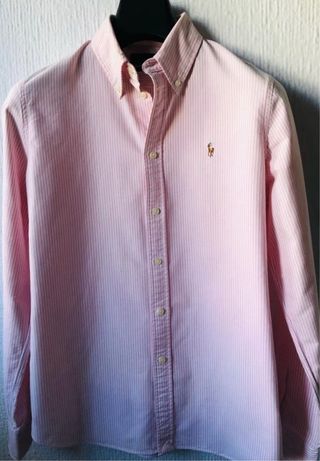 Camisa Polo Ralph Lauren Mujer Rosa Rayas