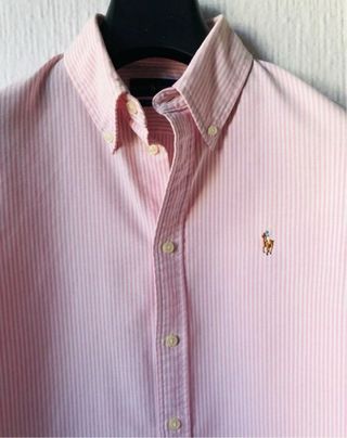 Camisa Polo Ralph Lauren Mujer Rosa Rayas