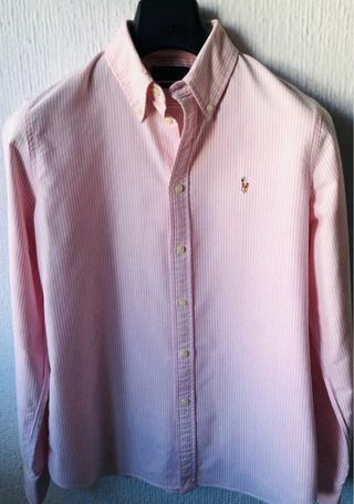 Camisa Polo Ralph Lauren Mujer Rosa Rayas