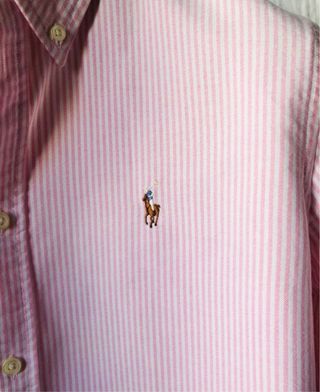 Camisa Polo Ralph Lauren Mujer Rosa Rayas