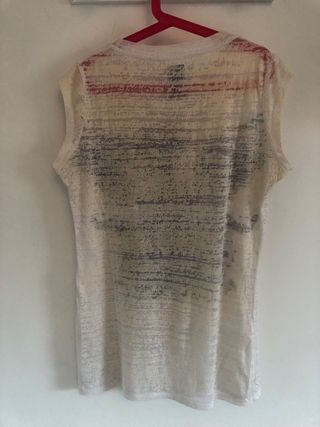 Zara camiseta rockera strass blanca