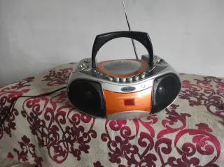 Radio CD Cassette Roadstar Plata/Naranja