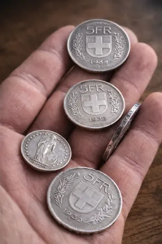 Monedas históricas de plata Suizas