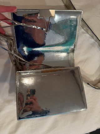 Bolso Off-White Plateado Main Label