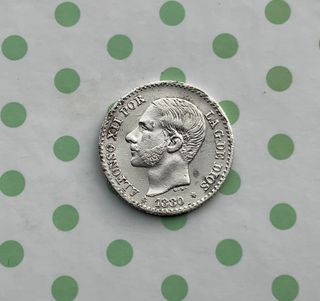 ºoO 50 cénts Alfonso XII 1880 - plata - MSM - Es