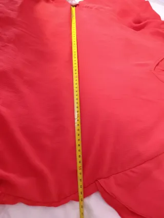 Blusa roja mujer manga volante