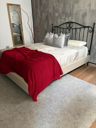 Edredón, manta, alfombra, cabecero vintage