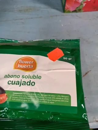 5 sobres de abono soluble Flower Huerta 50 gr