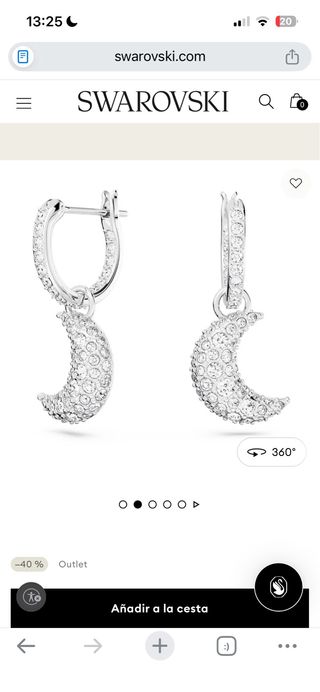 Pendientes Aro Luna Swarovski