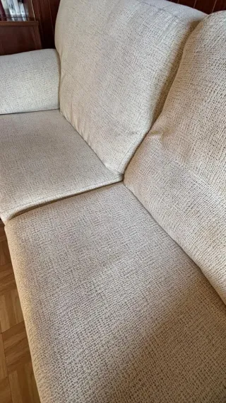 Sofá 3 y 2 plazas beige y piel