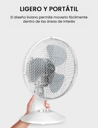 Comfee' Ventilador de Mesa Silencioso de 2 Velocid