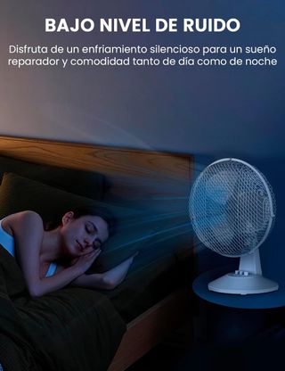 Comfee' Ventilador de Mesa Silencioso de 2 Velocid