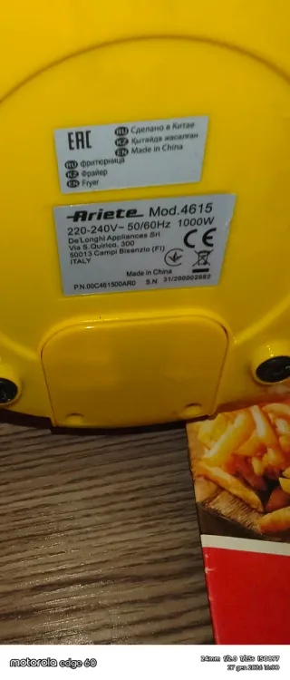 Friggitrice Ariete Gialla