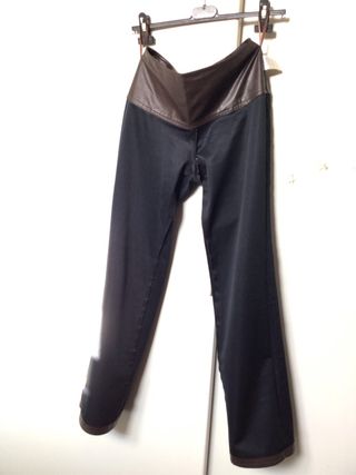 Sasch pantaloni ecopelle marrone tg. 40 italiana