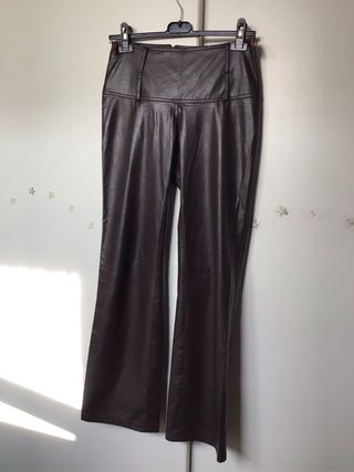 Sasch pantaloni ecopelle marrone tg. 40 italiana