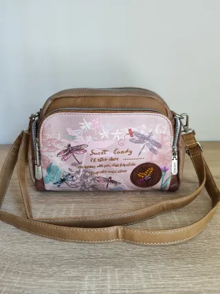 Bandolera marron Sweet Candy pequeña con libelulas
