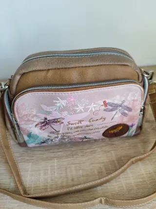 Bandolera marron Sweet Candy pequeña con libelulas