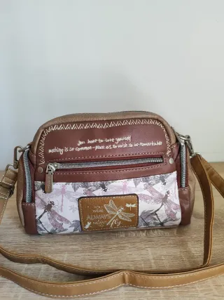 Bandolera marron Sweet Candy pequeña con libelulas