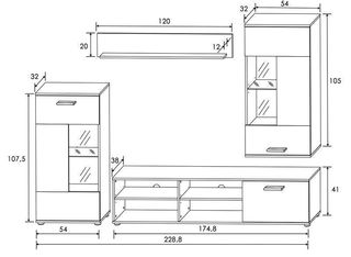 ✅MUEBLE SALON ANTÍGONA LED 229cm Nuevo