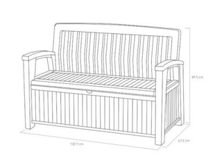 Banco baúl resina marrón