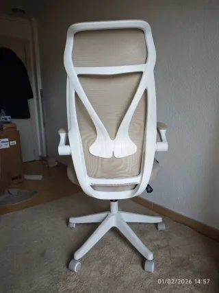 Silla de escritorio beige SONGMICS