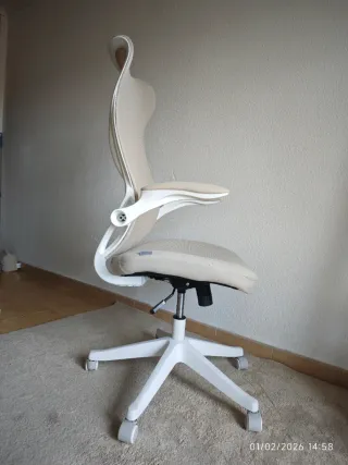 Silla de escritorio beige SONGMICS