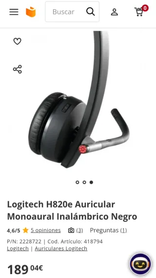 Auriculares Bluetooth Logitech Negros
