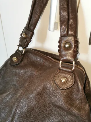 Bolso Zara Cuero Marrón Mujer