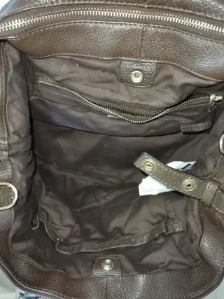 Bolso Zara Cuero Marrón Mujer