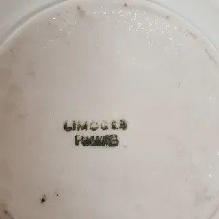 Cesta porcelana Limoges France dorada