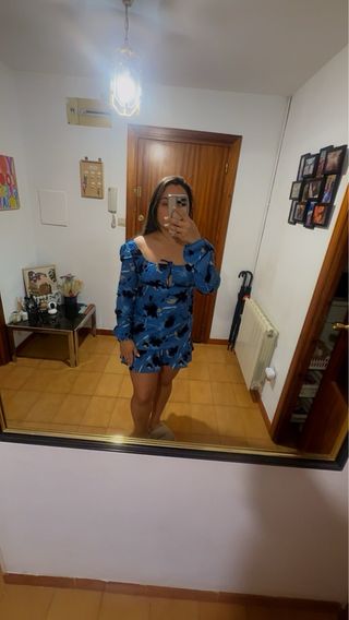 Vestido azul estampado floral