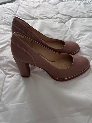 Zapatos Clarks Beige/Rosa Tacón