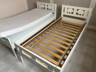 2 Camas Individuales Blancas Madera