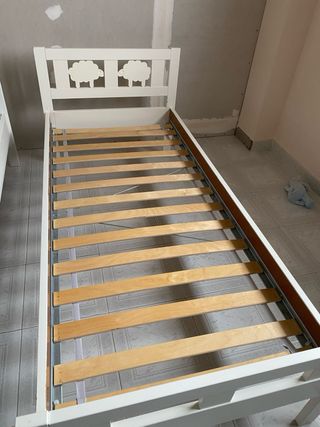 2 Camas Individuales Blancas Madera