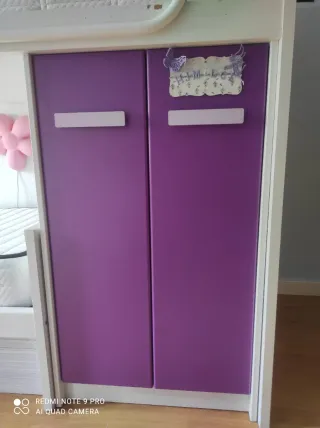 Litera tren con armario, escritorio y estantería