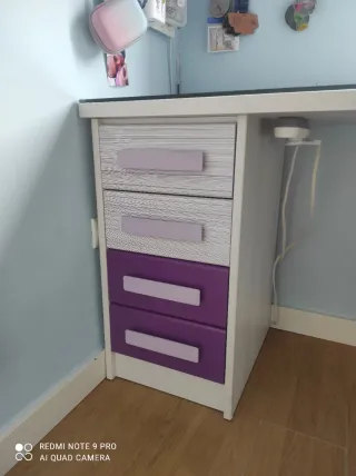 Litera tren con armario, escritorio y estantería