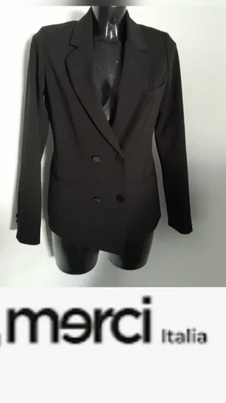 Giacca Blazer Merci Italia doppiopetto Nero Tg40It