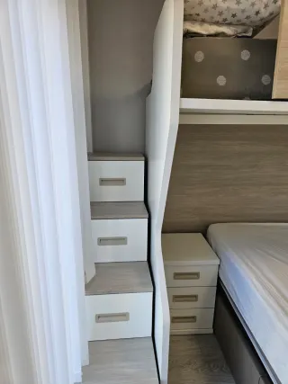 Cama 150 con canape y litera, cajones y mesita