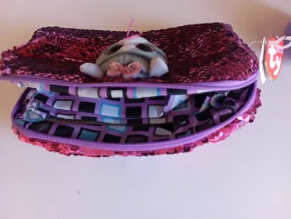 Borsello con paillettes e pompon