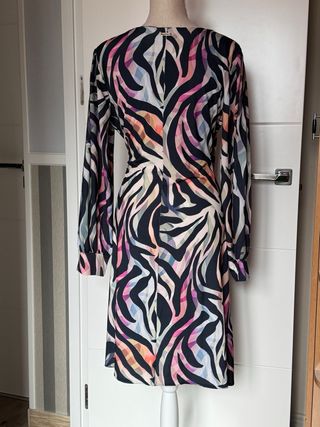 Vestido estampado cebra multicolor Olga Santoni