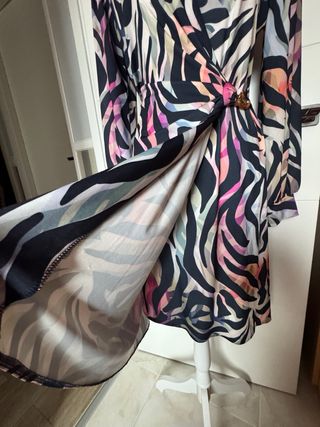 Vestido estampado cebra multicolor Olga Santoni