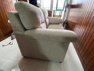 Sofá 2 plazas beige jaspeado