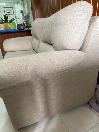 Sofá 2 plazas beige jaspeado